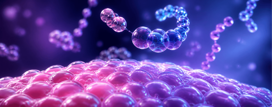 Illustration showing GLP-1 molecules related to Semaglutide and Tirzepatide weight loss treatments